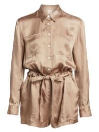 Cinq    Sept - Giles Long-Sleeve Drawstring Romper at Saks Off 5th